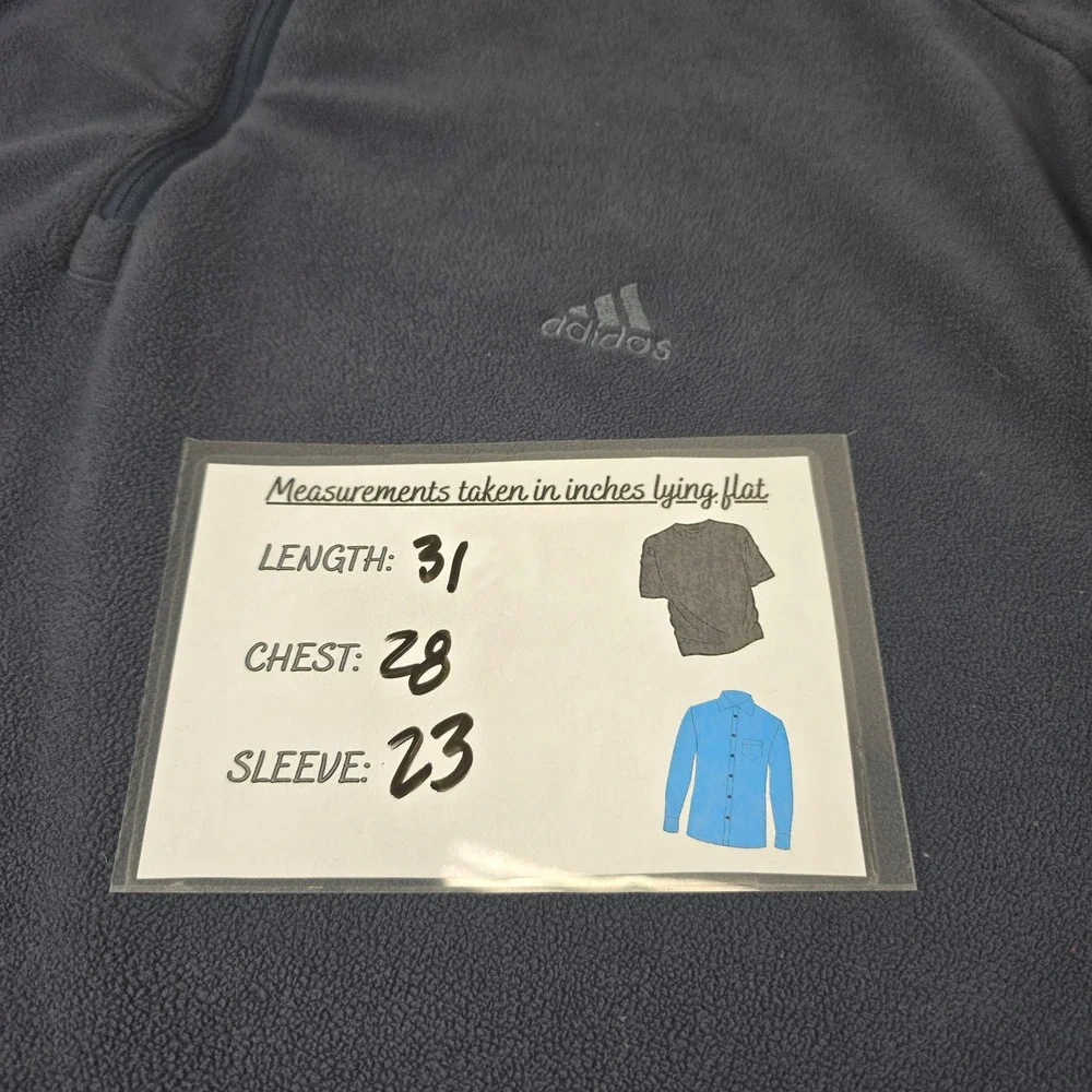 Adidas Mens 2XL Fleece Pullover 1/4 Zip Long Sleeve Gray Activewear Top‎